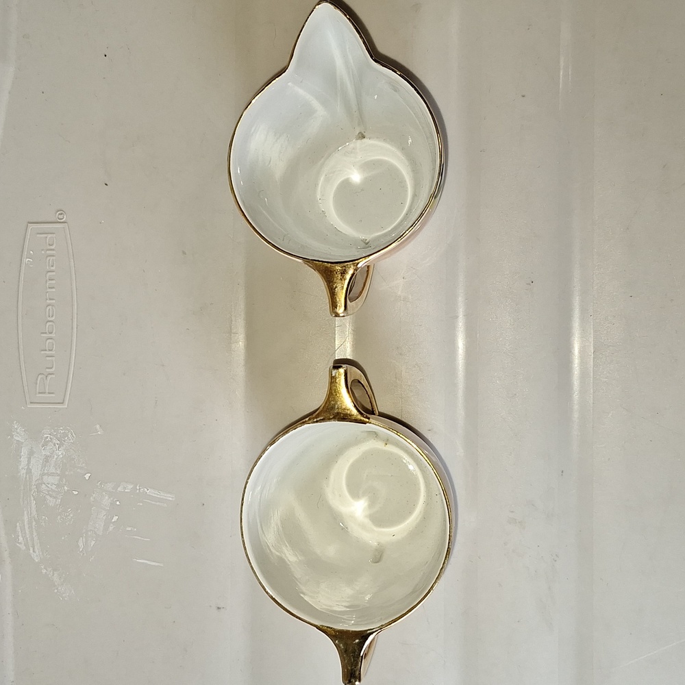 Vintage Okwan China made in Japan - handpainted peach gold lustre with design - Picture 3 of 9